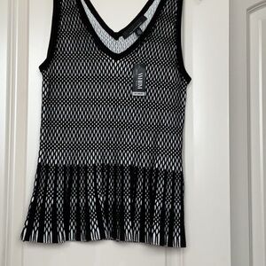 White House Black Market Black and White Tank Top